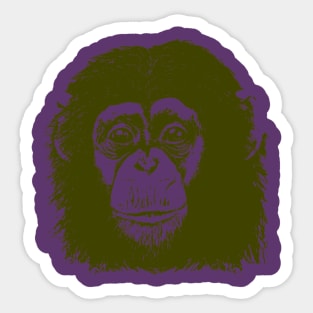 Olive Chimp face Sticker